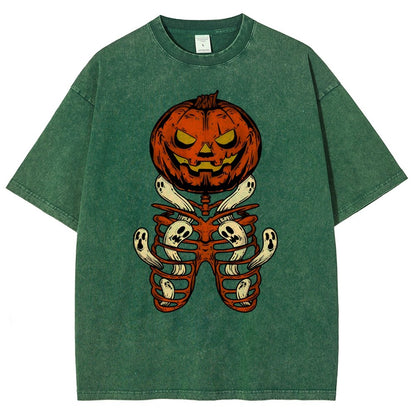 Halloween Pumpkin Vintage Distressed T-shirt