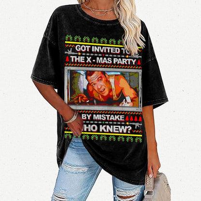 Got invited to the X-mas Party Vintage Distressed T-shirt