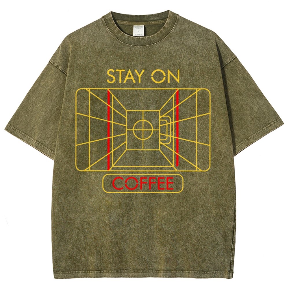 Stay On Coffee Vintage Distressed T-shirt