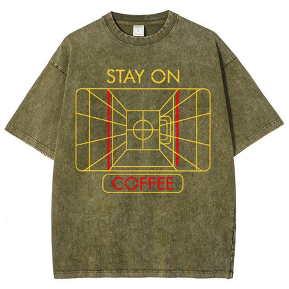 Stay On Coffee Vintage Distressed T-shirt
