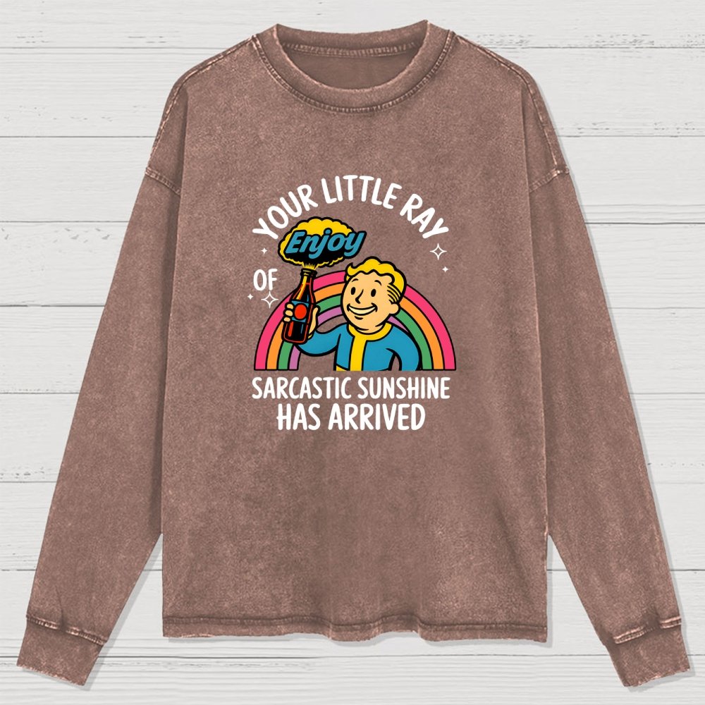 Your Little Ray of Sarcastic Sunshine Has Arrived Washed Long Sleeve Tee