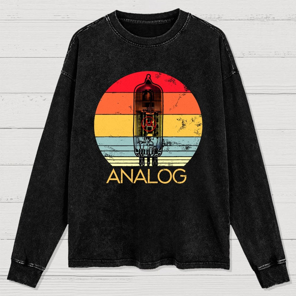 Vacuum Tube Analog Washed Long Sleeve Tee
