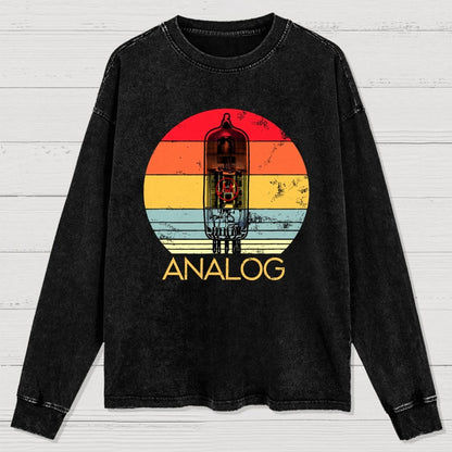 Vacuum Tube Analog Washed Long Sleeve Tee