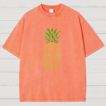 Pi Pineapple Vintage Distressed T-shirt