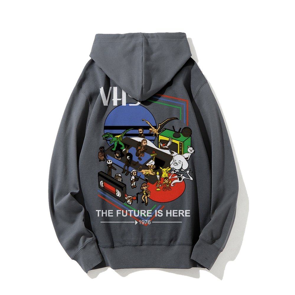 The Future Is Here Printed Back Unisex Cotton Hoodie