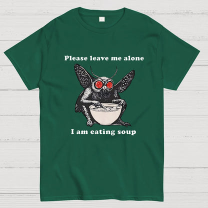 Mothman Eating Soup Please Leave Me Alone I Am Eating Soup Geek T-Shirt