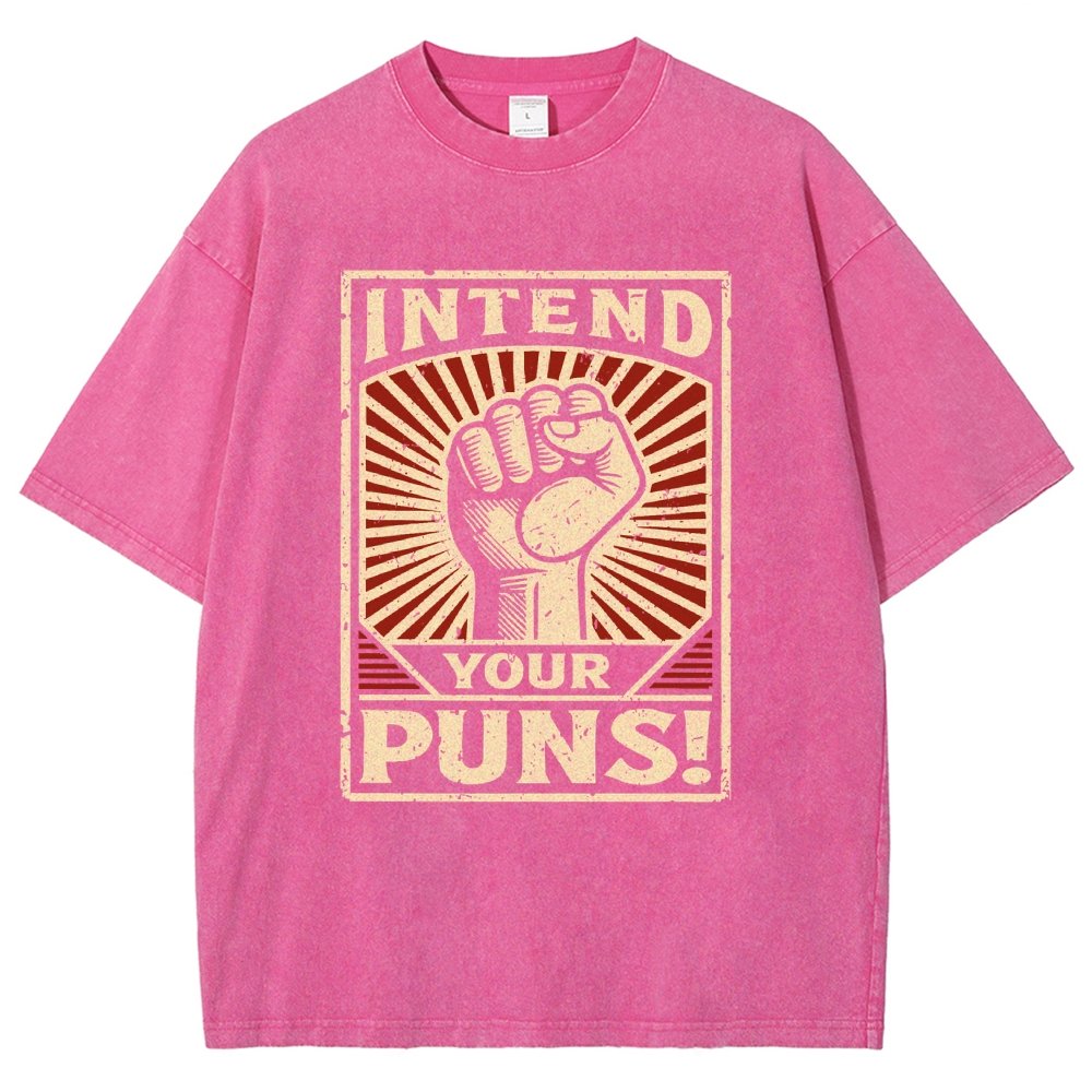 Intend Your Puns Vintage Distressed T-shirt