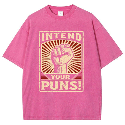 Intend Your Puns Vintage Distressed T-shirt