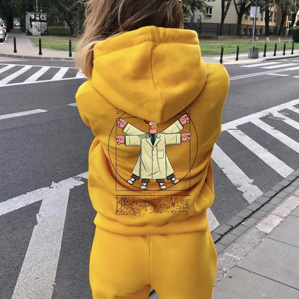 Vitruvian Puppet Printed Back Unisex Cotton Hoodie