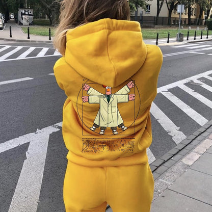 Vitruvian Puppet Printed Back Unisex Cotton Hoodie
