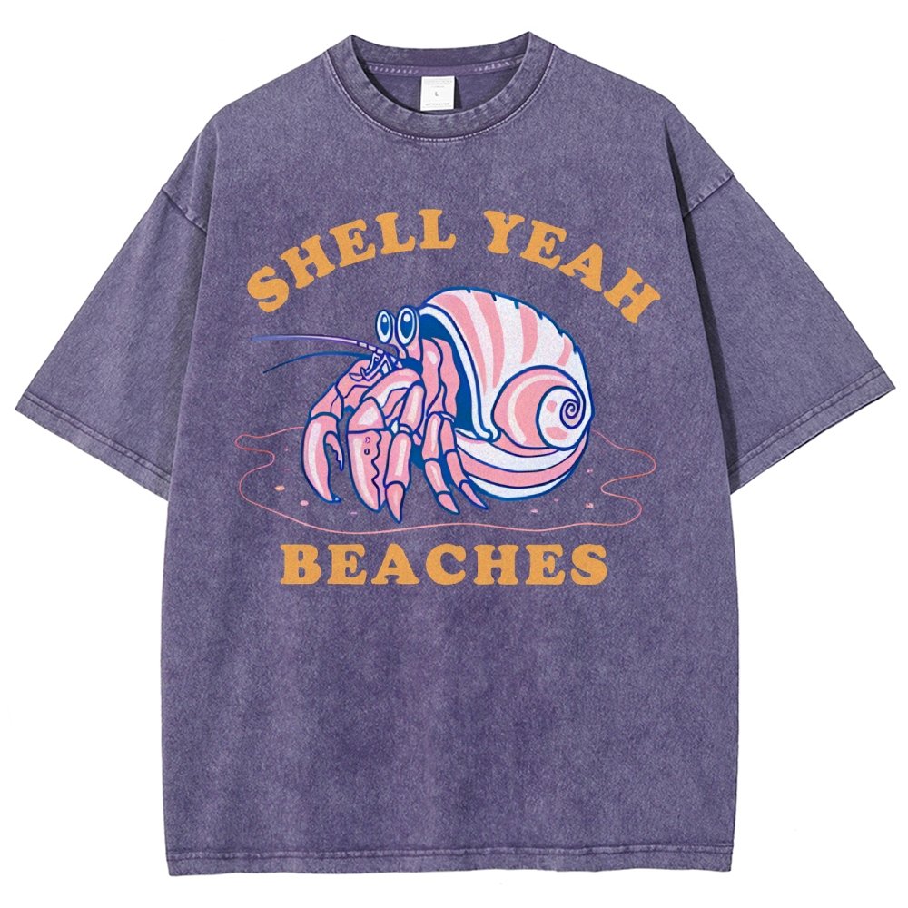 Shell Yeah Beaches Vintage Distressed T-shirt