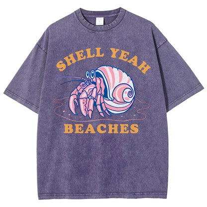 Shell Yeah Beaches Vintage Distressed T-shirt