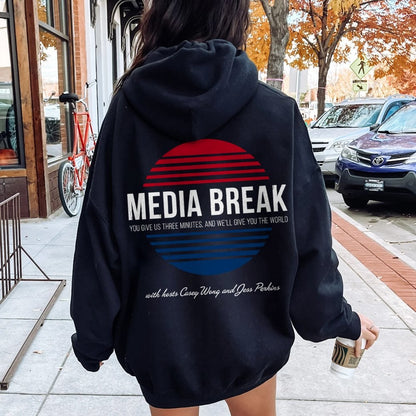 Media Break Printed Back Unisex Cotton Hoodie
