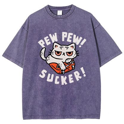 Pew Pew Sucker Vintage Distressed T-shirt