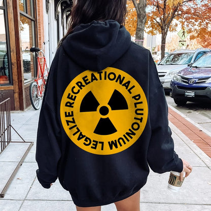 Legalize Recreational Plutonium Printed Back Unisex Cotton Hoodie