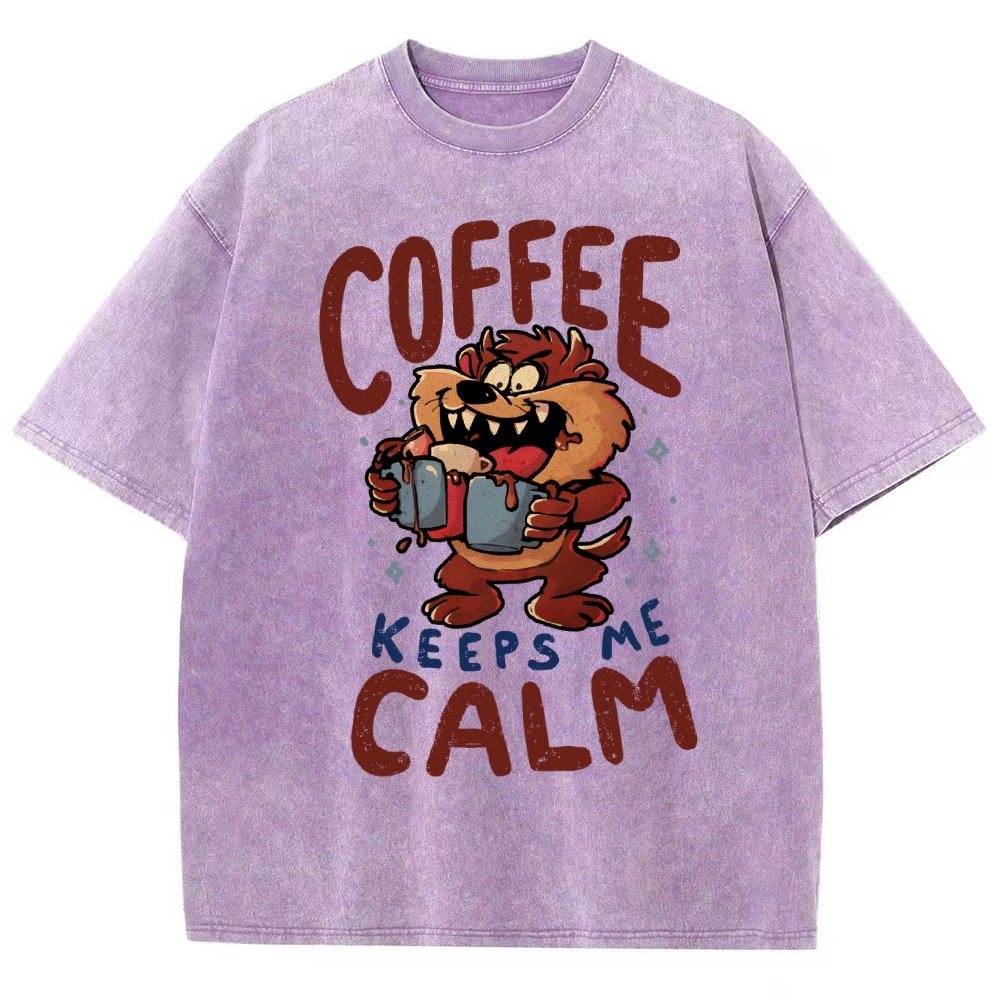 Coffee Keeps Me Calm Vintage Distressed T-shirt