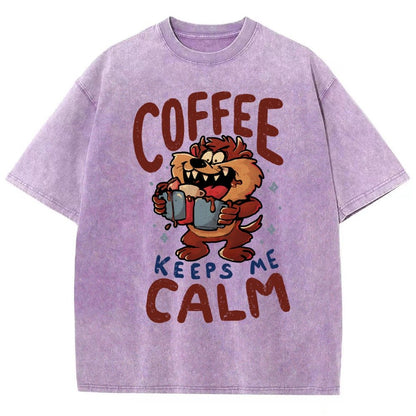 Coffee Keeps Me Calm Vintage Distressed T-shirt