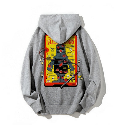 Flesh Wound Skill Game Nerdy Printed Back Cotton Hoodie