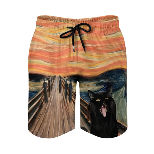 Black Cat Screams Geek Shorts