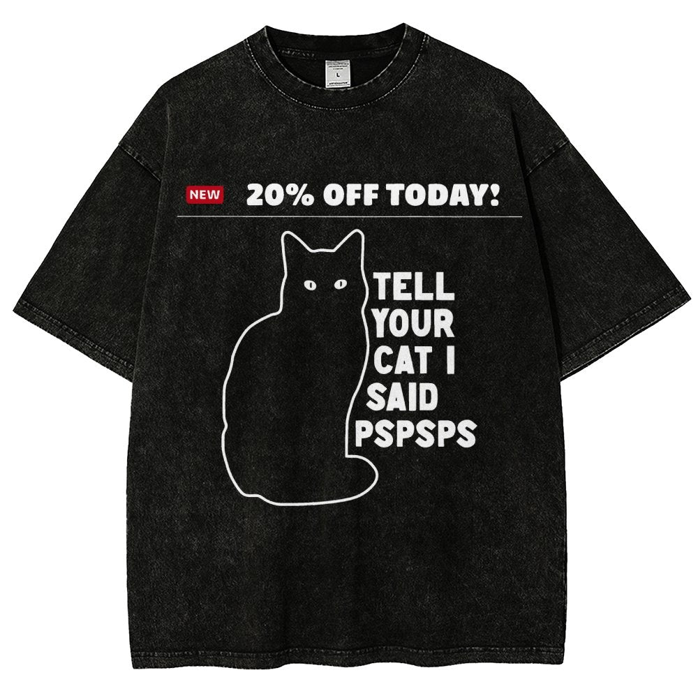 Tell Your Cat Vintage Distressed T-shirt
