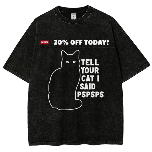 Tell Your Cat Vintage Distressed T-shirt