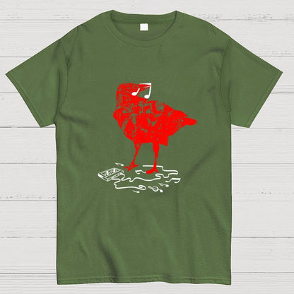 Crow Broken Cassete Tape Geek T-Shirt