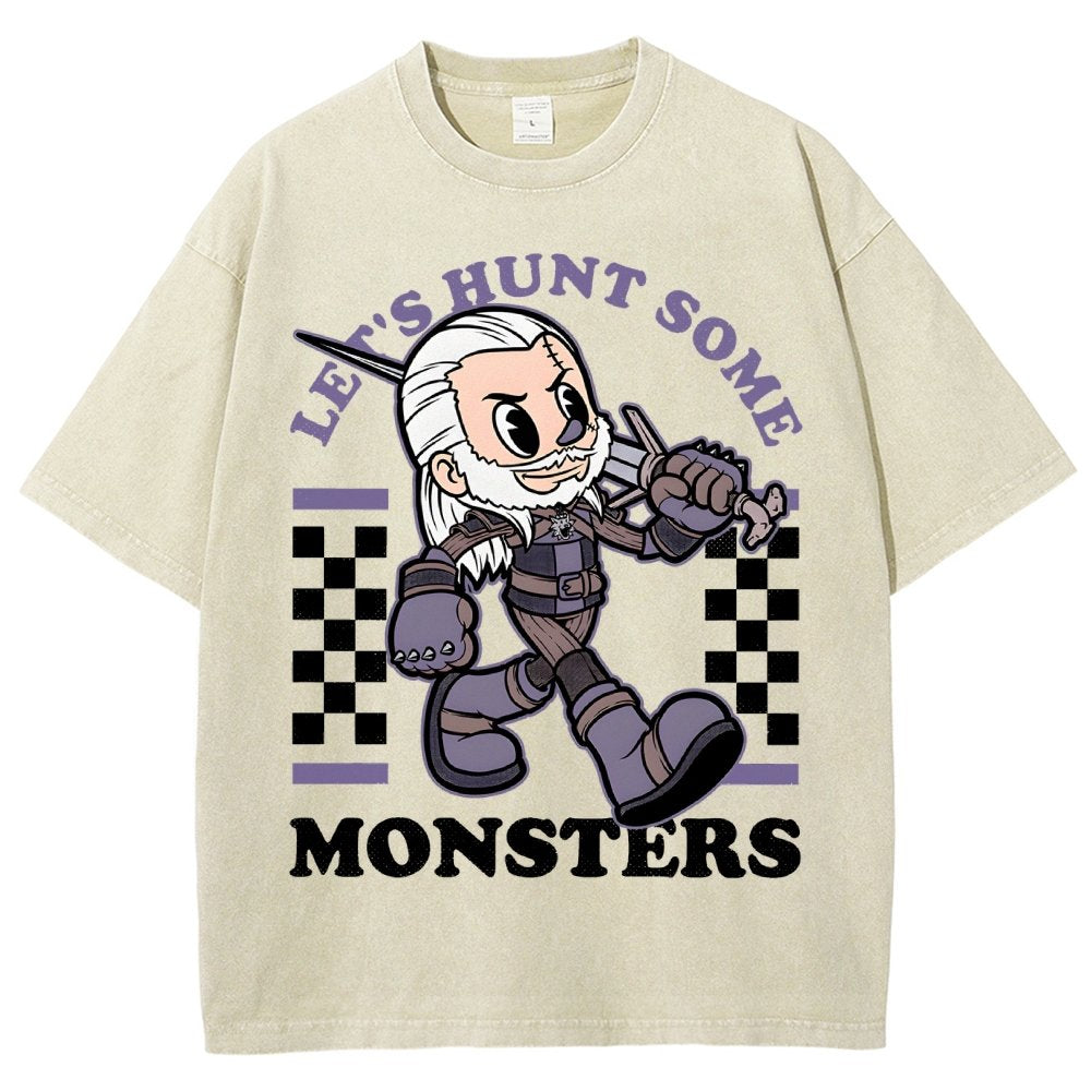 Hunt Some Monsters Vintage Distressed T-shirt