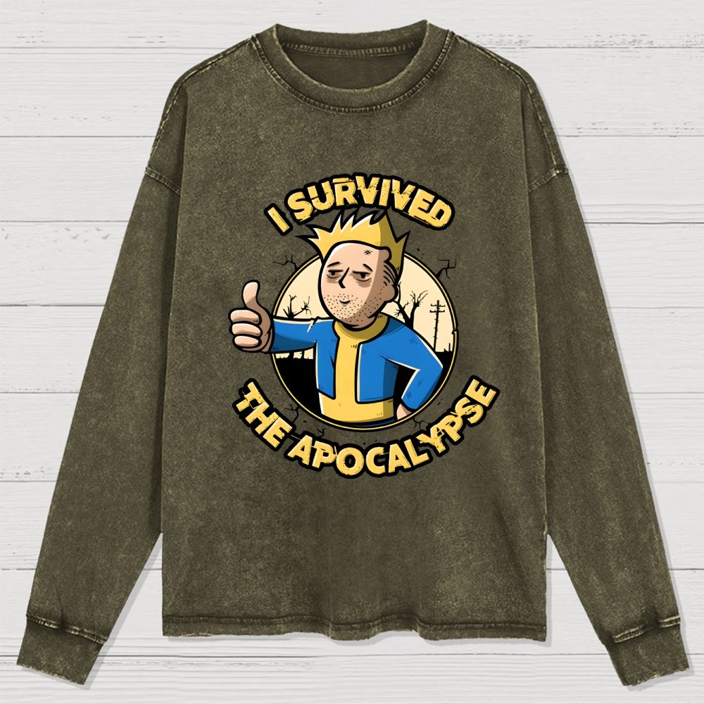 I Survived the Apocalypse Washed Long Sleeve Tee