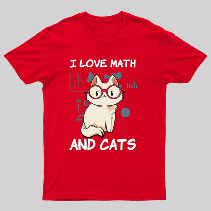 I Love Math And Cats Math Nerd T-Shirt