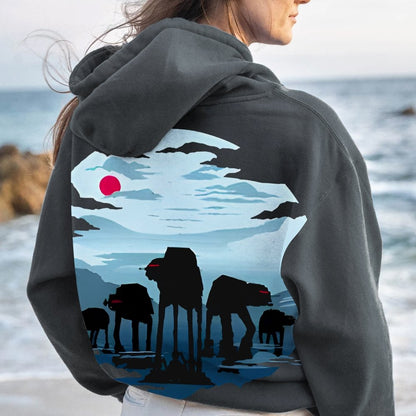 Assault Squad Printed Back Cotton Hoodie