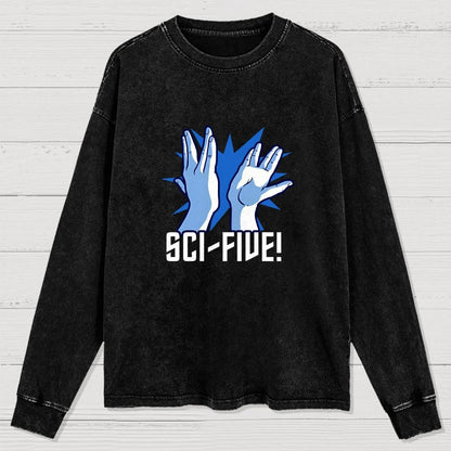 Sci-Five Washed Long Sleeve Tee