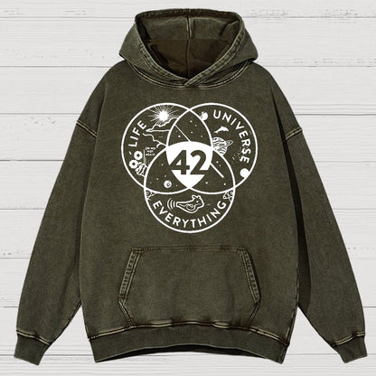 42 Answer To Life The Universe Vintage Distressed Hoodie