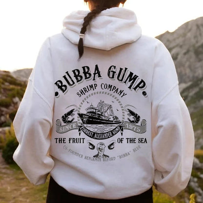 The Fruit Of The Sea Printed Back Unisex Cotton Hoodie