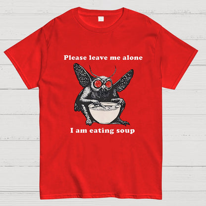 Mothman Eating Soup Please Leave Me Alone I Am Eating Soup Geek T-Shirt
