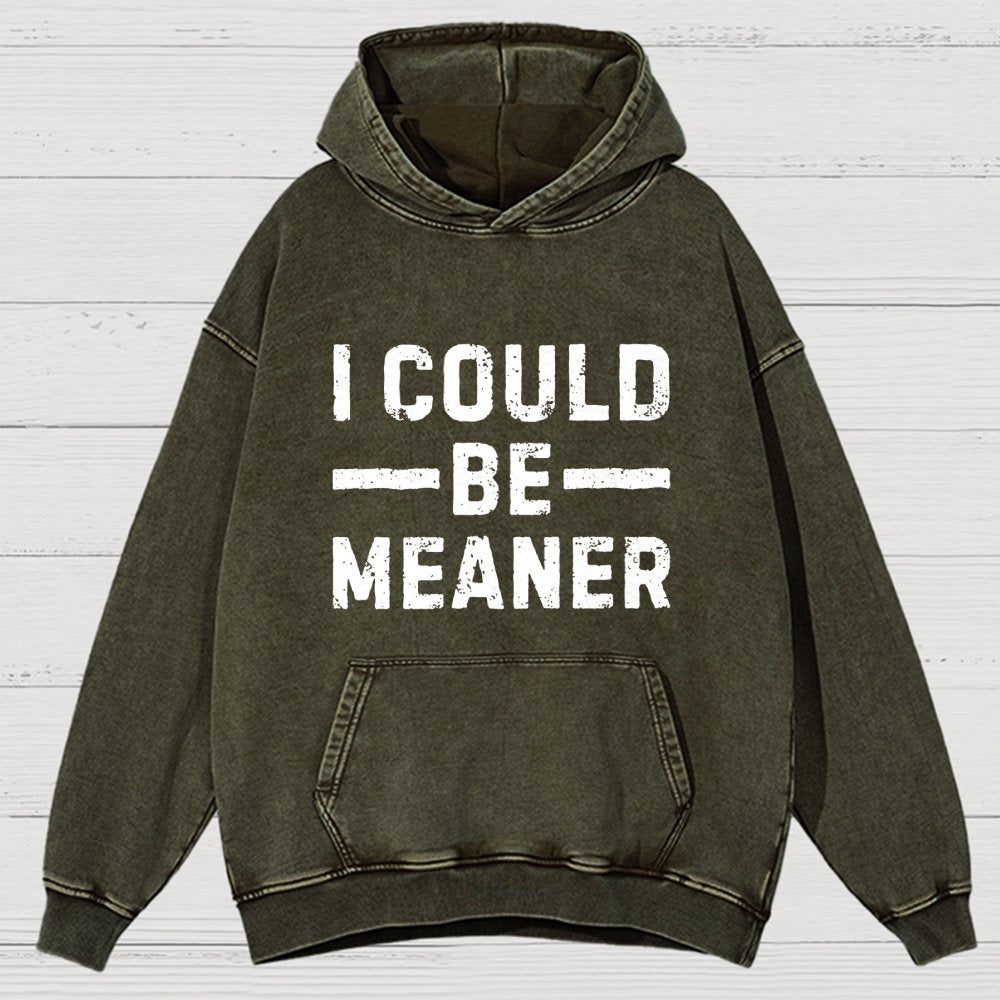 I Could Be Meaner Vintage Distressed Hoodie