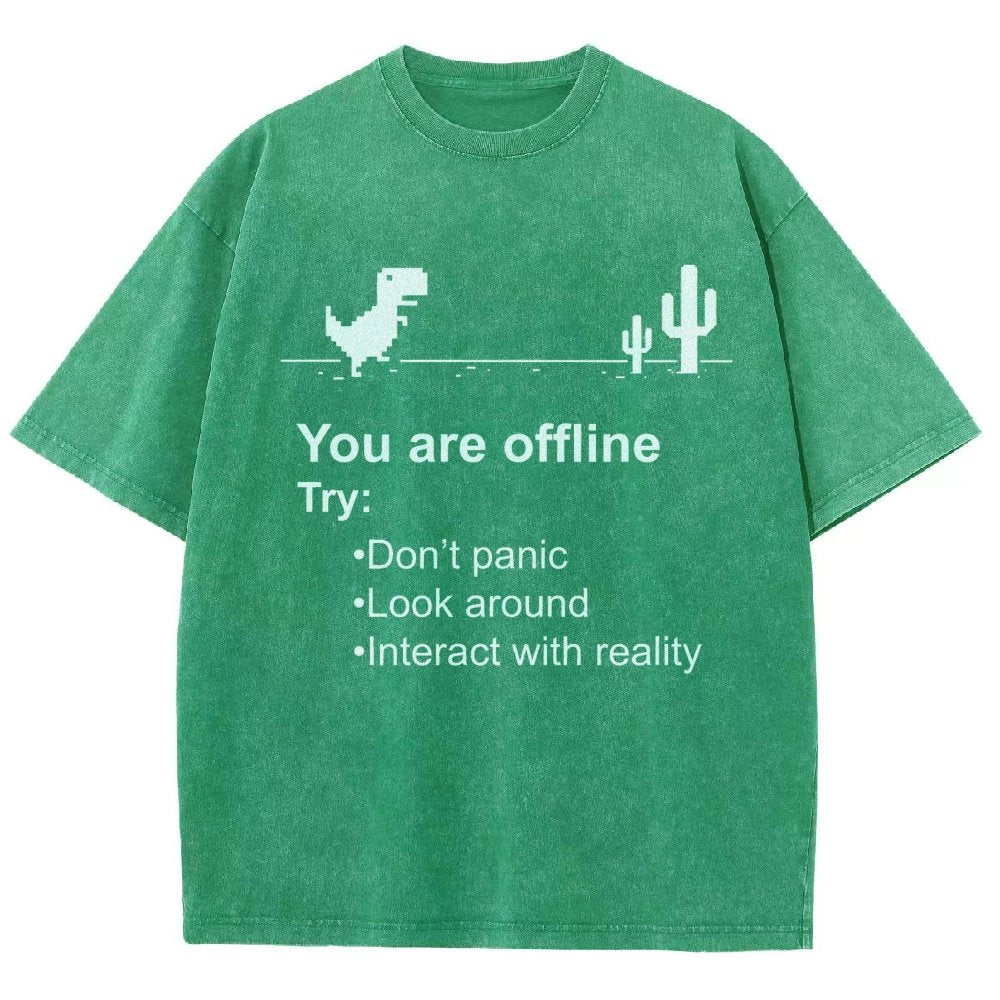 Funny offline Vintage Distressed T-shirt