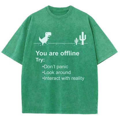 Funny offline Vintage Distressed T-shirt