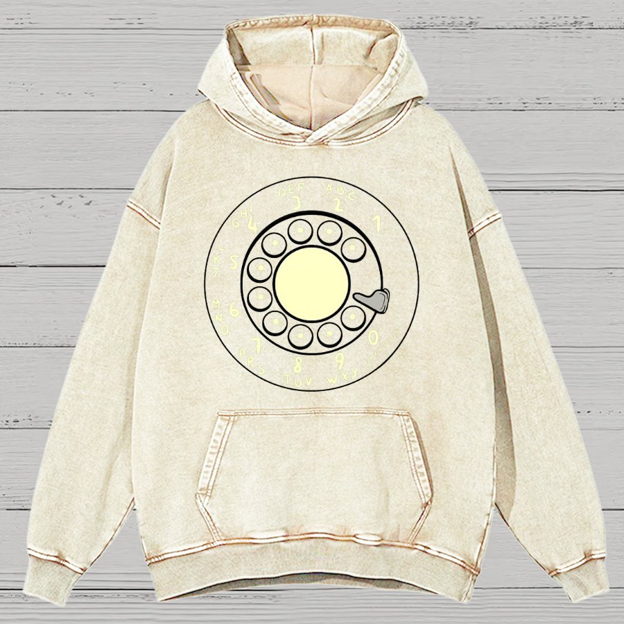 Rotary Dial Vintage Funny Nerd Vintage Distressed Hoodie
