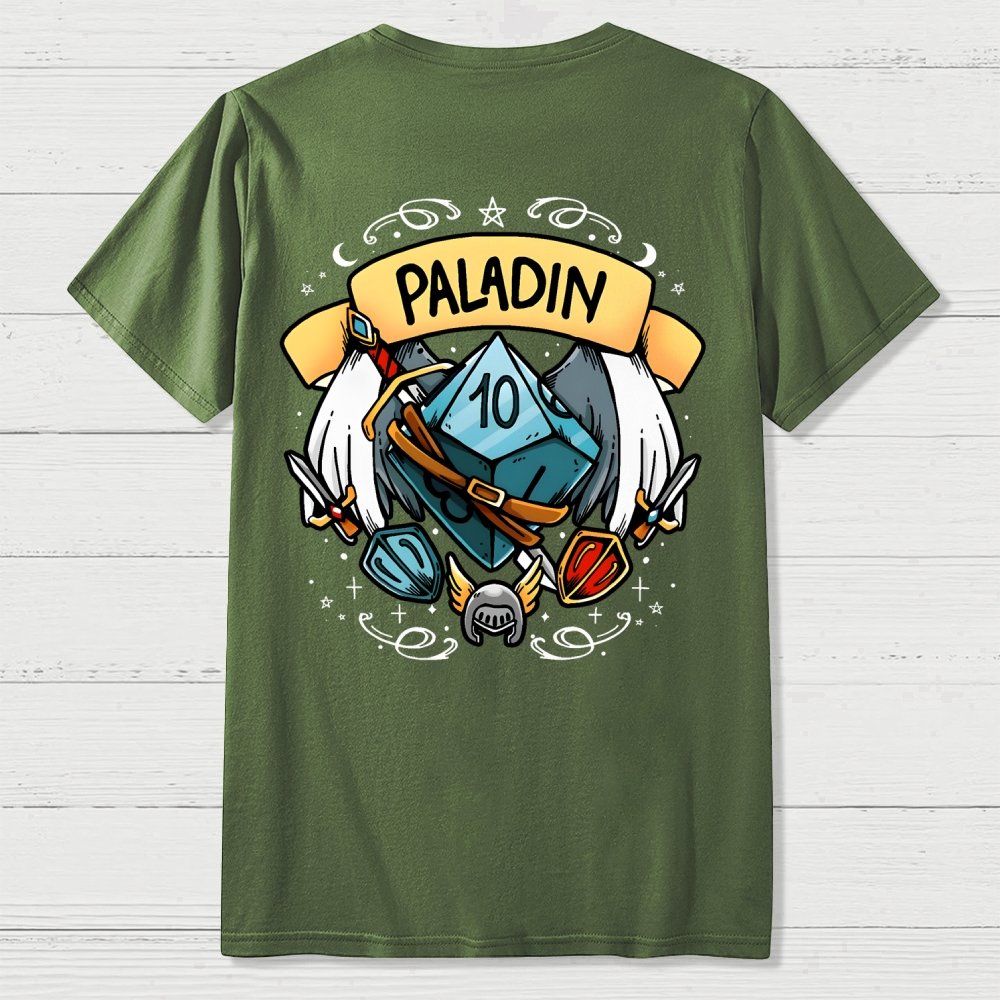 Paladin Dice Front And Back Printing Geek T-Shirt