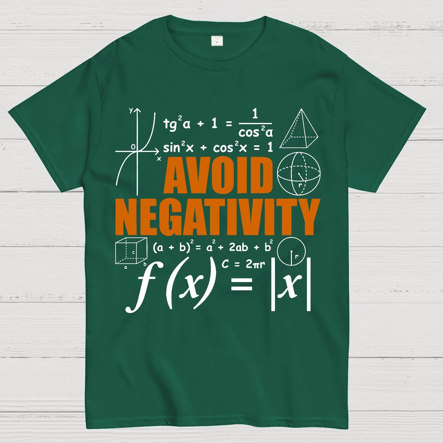 Avoid Negativity Funny Math Mathematician Geek T-Shirt