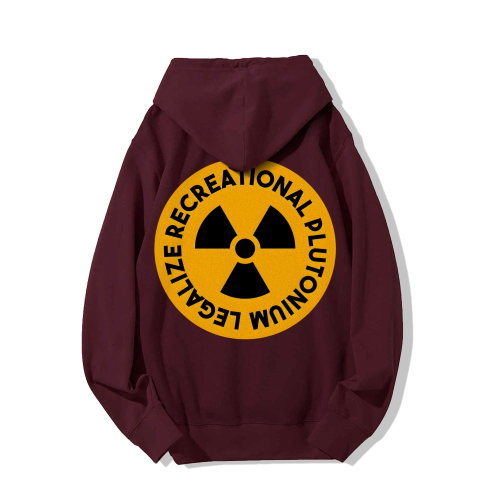Legalize Recreational Plutonium Printed Back Unisex Cotton Hoodie