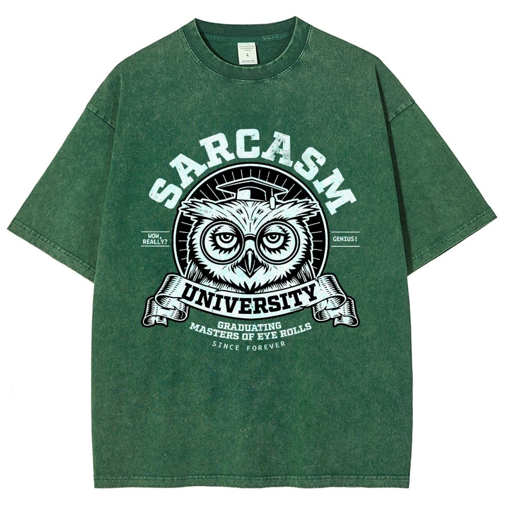 Sarcasm University-Mens-Basic Vintage Distressed T-shirt