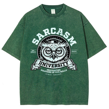 Sarcasm University-Mens-Basic Vintage Distressed T-shirt