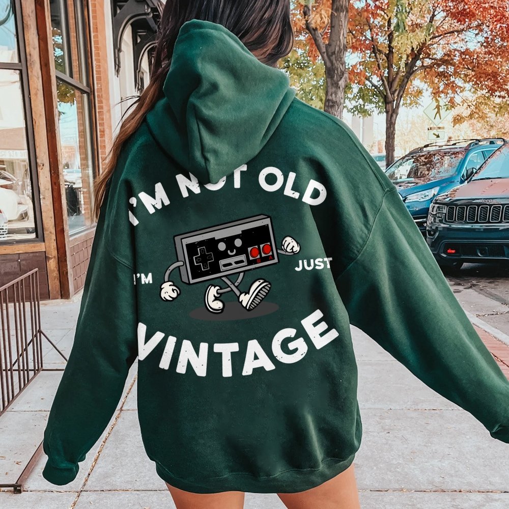 I'm Not Old Printed Back Unisex Cotton Hoodie