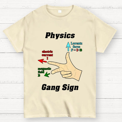 Right Hand Rule Physics Gang Sign Geek T-Shirt