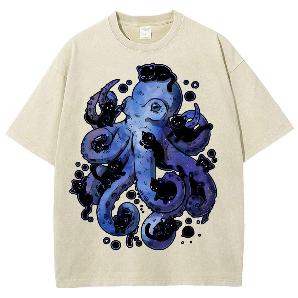 Octopurr Vintage Distressed T-shirt