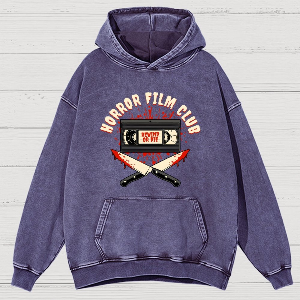 Horror Film Club Vintage Distressed Hoodie