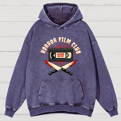 Horror Film Club Vintage Distressed Hoodie