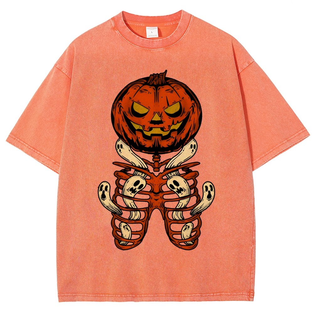 Halloween Pumpkin Vintage Distressed T-shirt