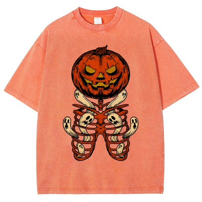 Halloween Pumpkin Vintage Distressed T-shirt